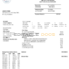 Dominica Electricity Services Limited electricity utility bill template in Word and PDF format