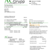 Estonia AC Grupp OÜ electricity utility bill template in Word and PDF format