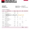 France Société Générale bank statement template in Word and PDF format