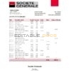 France Société Générale bank statement template in Excel and PDF format