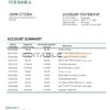 Slovakia VUB bank statement template in Word and PDF format