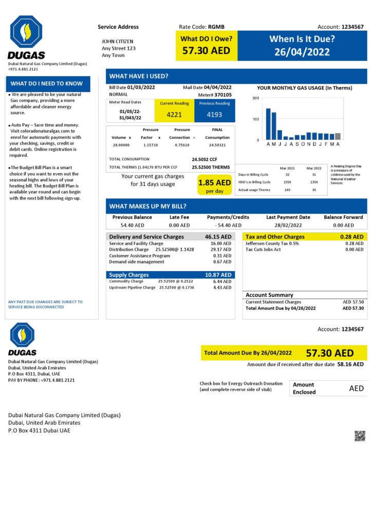 C:\Users\PC2\Desktop\package\company\UAE Dubai Natural Gas Company Limited (Dugas) utility bill template in Word and PDF format