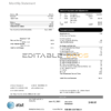 USA Texas AT&T telecommunications utility bill template in Word and PDF format (2 pages)