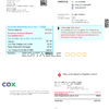 USA COX digital cable television utility bill, Word and PDF template, 2 pages