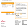 USA San Francisco Xfinity Comcast utility bill template in Word and PDF format (2 pages)