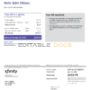 USA Philadelphia Xfinity utility bill Word and PDF template, 4 pages