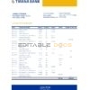 Albania Tirana bank statement template in Excel and PDF format