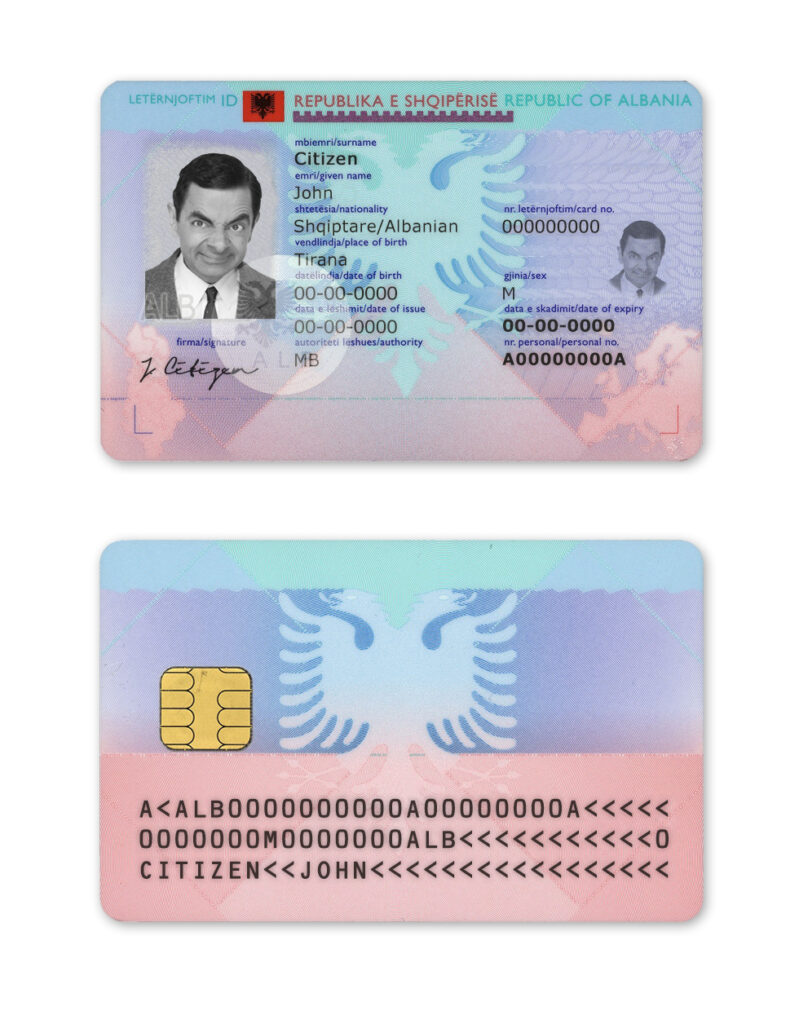 Albania ID template in PSD format