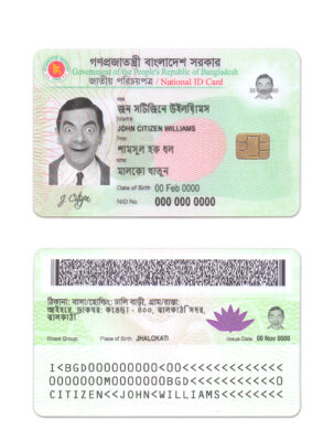 Bangladesh ID template in PSD format, fully editable
