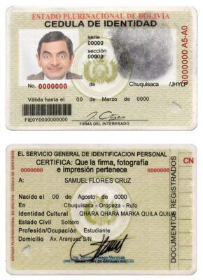 Bolivia ID card template in PSD format, fully editable