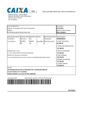 Brazil Caixa bank statement easy to fill template in Excel and PDF format