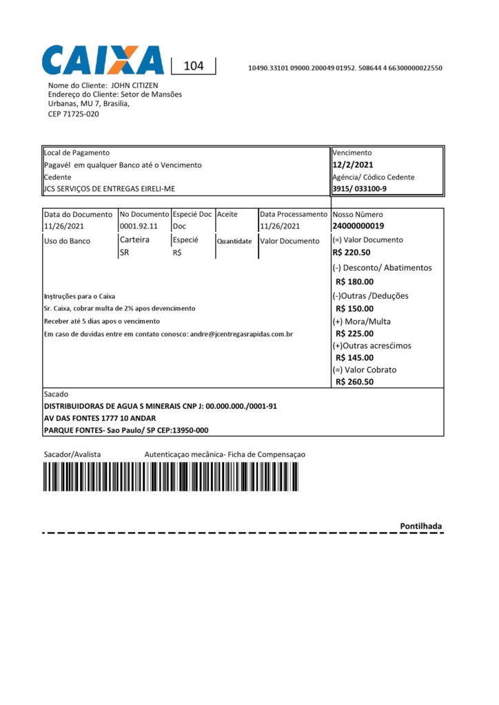 Brazil Caixa bank statement easy to fill template in Excel and PDF format