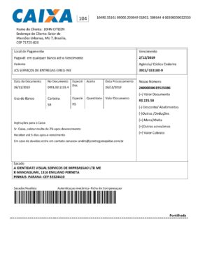 Brazil Caixa bank statement easy to fill template in Word and PDF format
