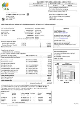 USA Massachusetts Chelsea SCG The United Illuminating Company, Word and PDF template, 2 pages