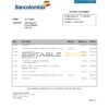Colombia Bancolombia bank statement easy to fill template in Word and PDF format