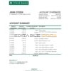 Denmark Jyske bank statement Excel and PDF template