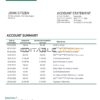Denmark Jyske bank statement template in Word and PDF format