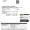 United Kingdom E.ON electricity utility bill template in Word and PDF format, 2 pages, version 1
