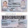 Salvador ID card, PSD template, completely editable, with fonts