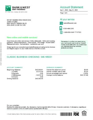 France Editable Templates 12 France BNP bank statement Word and PDF template, 4 pages 1