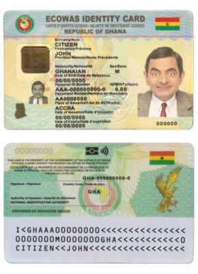Ghana ID template in PSD format, fully editable, with all fonts