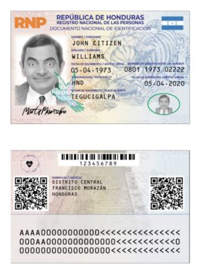 Honduras identity card PSD template, with fonts, version 2