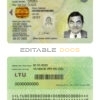Lithuania ID template in PSD format, fully editable, with all fonts
