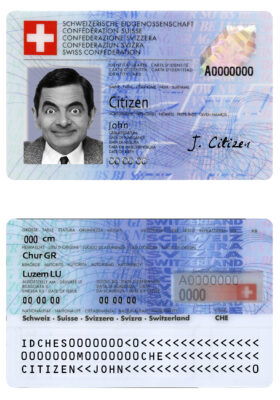 Switzerland ID template in PSD format, fully editable, with all fonts