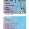 India e-PAN card template in PSD format (Income Tax Department), fully editable, with all fonts