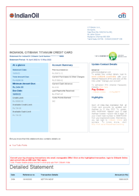 India Indian Oil utility bill template in Word and PDF format, 6 pages