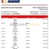 India RBB Smart bank statement, Word and PDF template, 2 pages