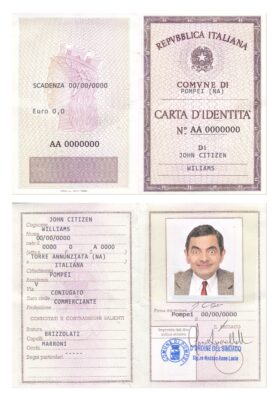 Italy Identity Card (La Carta D’Identita’ Italiana) template in PSD format, fully editable