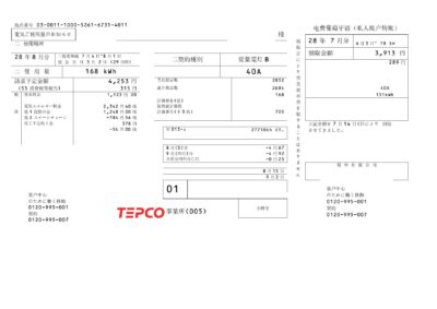 Japan Tokyo Electric Power Company (TEPCO) electricity utility bill template in Word and PDF format ( 東京電力ユーティリティ請求書テンプレート)