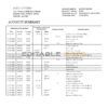 Kuwait Gulf Bank statement template in Word and PDF format