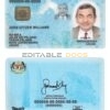 Malaysia ID template in PSD format, fully editable (2012 – present)