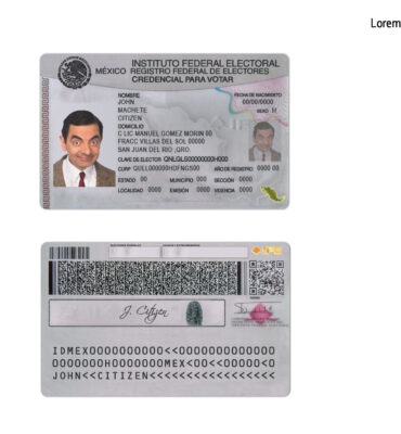 Mexico ID template in PSD format, fully editable