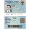 Namibia ID template in PSD format, fully editable, with all fonts