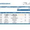 Norway Handelsbank bank statement template in Word and PDF format