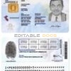Peru identity card PSD template, with fonts