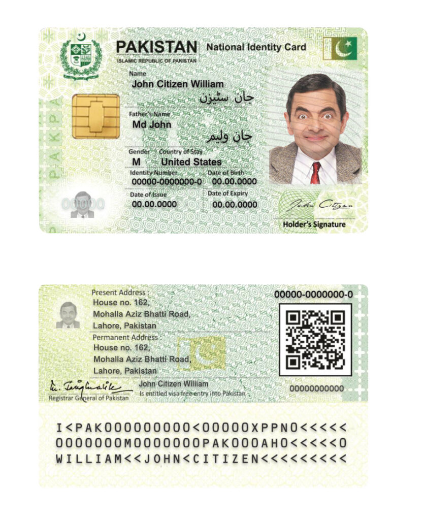 Pakistan ID template in PSD format, fully editable