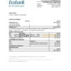 Senegal Ecobank bank statement, Excel and PDF template