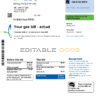 Singapore City Gas utility bill template, fully editable in PSD format