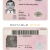 Singapore identity card PSD template, completely editable