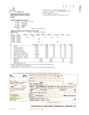 Slovenia Infrastruktura Bled utility bill template in Word and PDF format (.doc and .pdf)