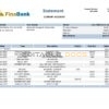 Suriname Finabank bank statement template in Word and PDF format