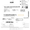 United Kingdom United Utilities water utility bill template in Word and PDF format