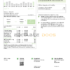 USA Maryland Baltimore Gas and Electric (BGE) utility bill template in Word and PDF format (2 pages)