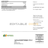 USA Massachusetts Boston NYSEG electricity utility bill template in Word and PDF format
