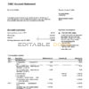 USA CIBC bank statement, Word and PDF template, 4 pages