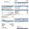 USA California City of St Helena utility bill template in Word and PDF format